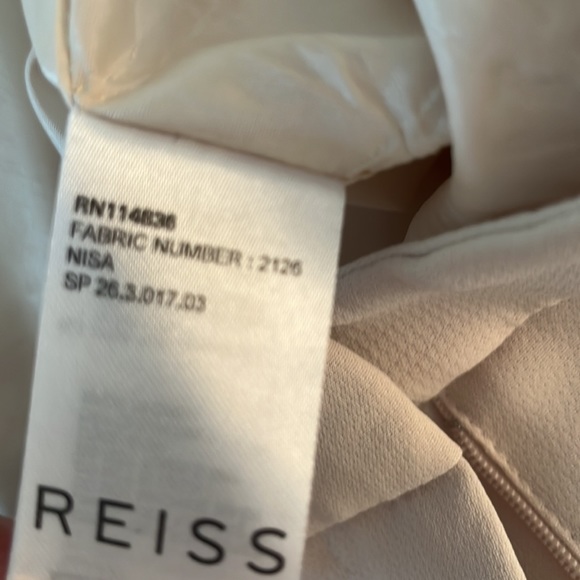 REISS flowy wide leg cream colored pants. EUC. Worn to one event. Beautiful! - Picture 4 of 10
